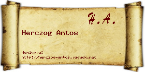 Herczog Antos névjegykártya
